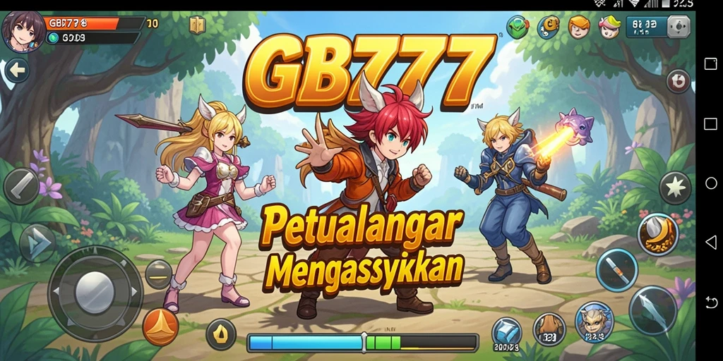 Screenshot gameplay GB777 menampilkan karakter anime dalam aksi.