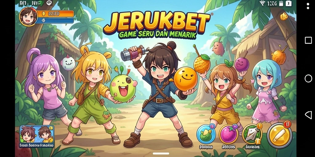 Tampilan gameplay seru JERUKBET dengan karakter Anime yang menarik.
