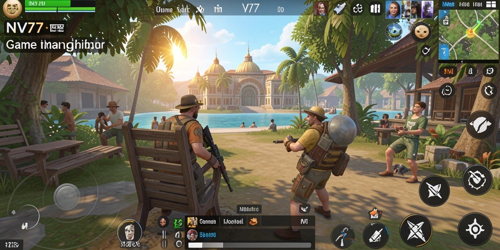 Tangkapan layar NV77 menunjukkan gameplay yang seru dan penuh warna.