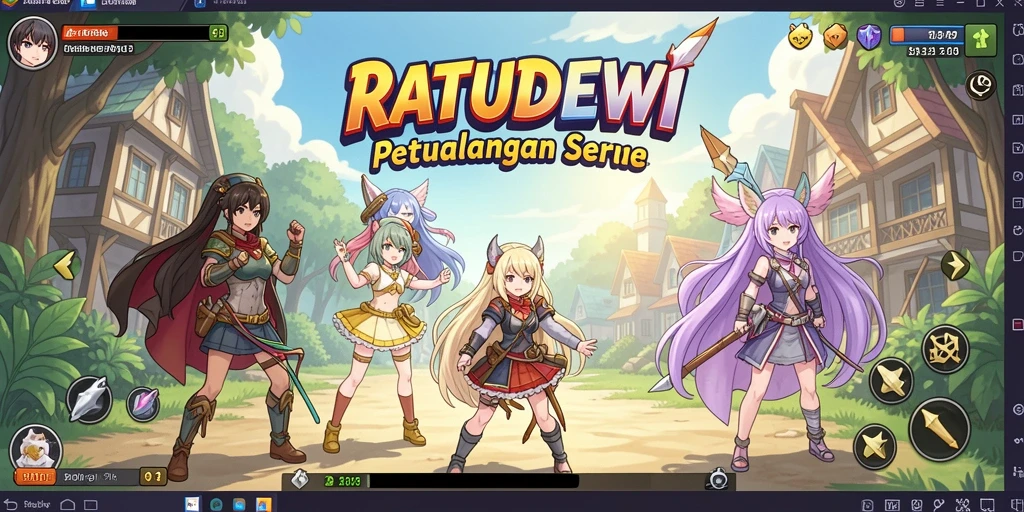 Tangkapan layar utama RATUDEWI menampilkan aksi seru dalam dunia Anime.