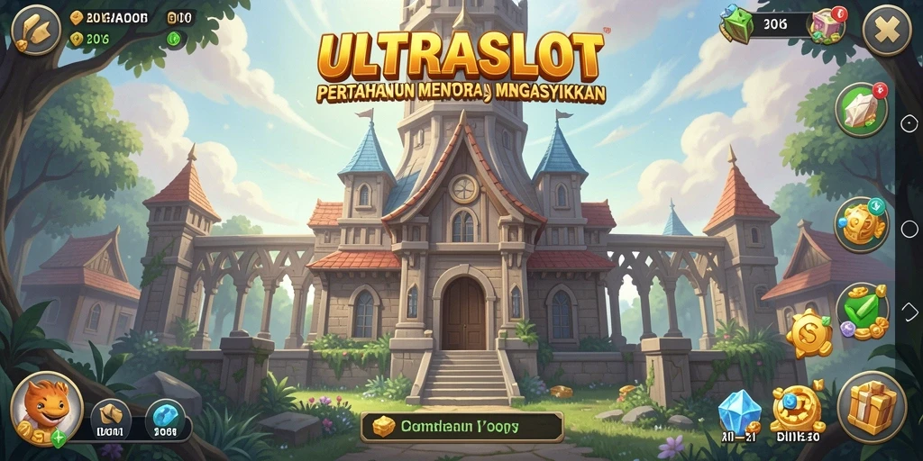 Gameplay ULTRASLOT yang menegangkan dalam pertahanan menara.