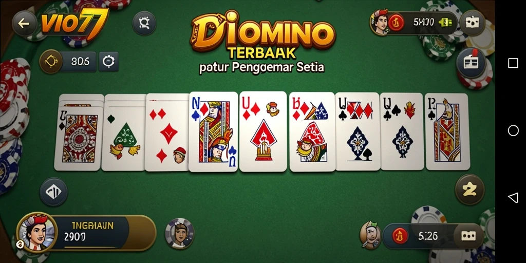 Screenshot VIO77 menampilkan gameplay seru permainan domino.