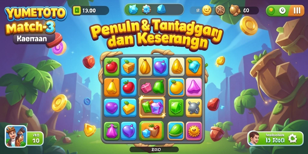 Tampilan gameplay YUMETOTO yang seru dan penuh warna pada layar.